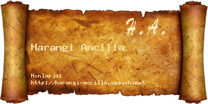 Harangi Ancilla névjegykártya